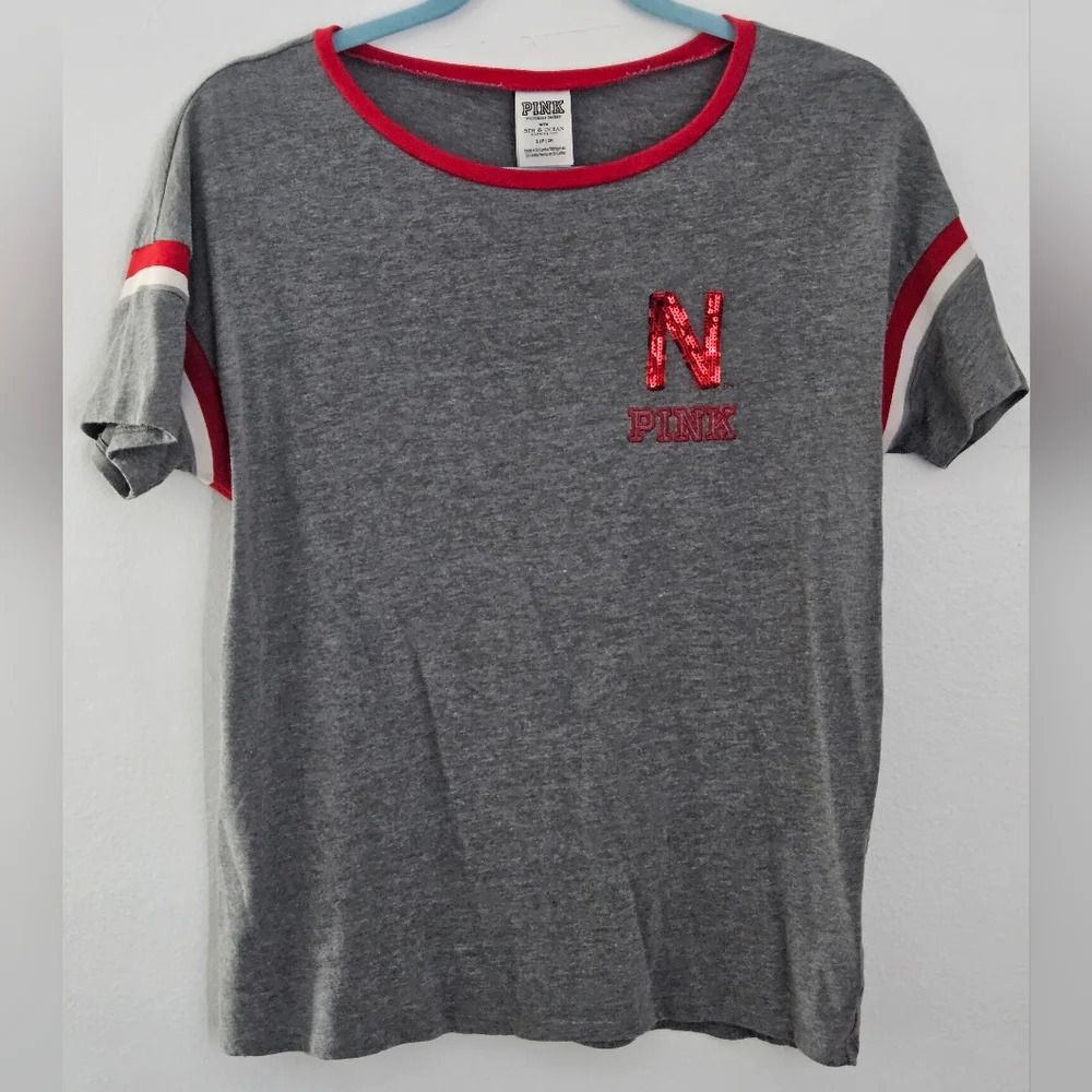 Nebraska husker power short sleeve top by Victoria's Secret PINK size‎ small